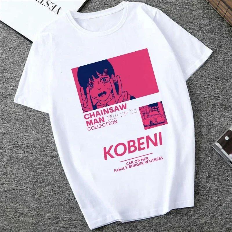 Harajuku Tops Anime Tshirt Unisex Chainsaw Men T Shirt Women Funny Cartoon Pochita Makima T-shirt Graphic Tees Tops Female 90