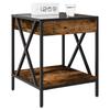Nightstand with Infinity LED Smoked Oak Finish 40x40x49 cm