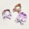 New twill print bow children's headband, summer thin solid color baby hair accessories, girls headscarf