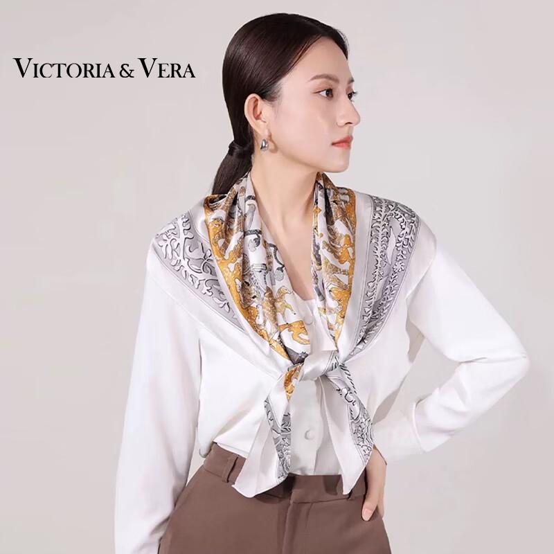 

VICTORIA&VERA Mulberry Silk Printed Scarf V825ZS84 53x53 cm