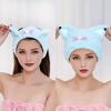 1pc Cute Cat Ear Hair Towel Cap for Women Quick Dry Super Absorbent Microfiber Turban with Feline Ears,Soft Plush Bathroom Accessory for All HairTypes