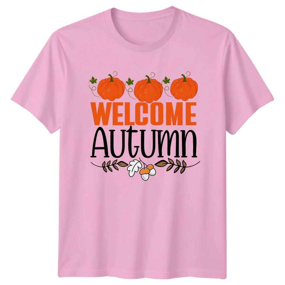 Welcome Autumn TShirt Pumpkin Harvest Fall Seasonal Autumn Gift For Him And Her