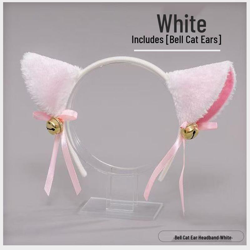 Tiara Fofa de Gato e Orelhas de Coelho para Cosplay, Acessórios de Cabelo Kawaii Estilo Soft Girl Japonês para Fotos