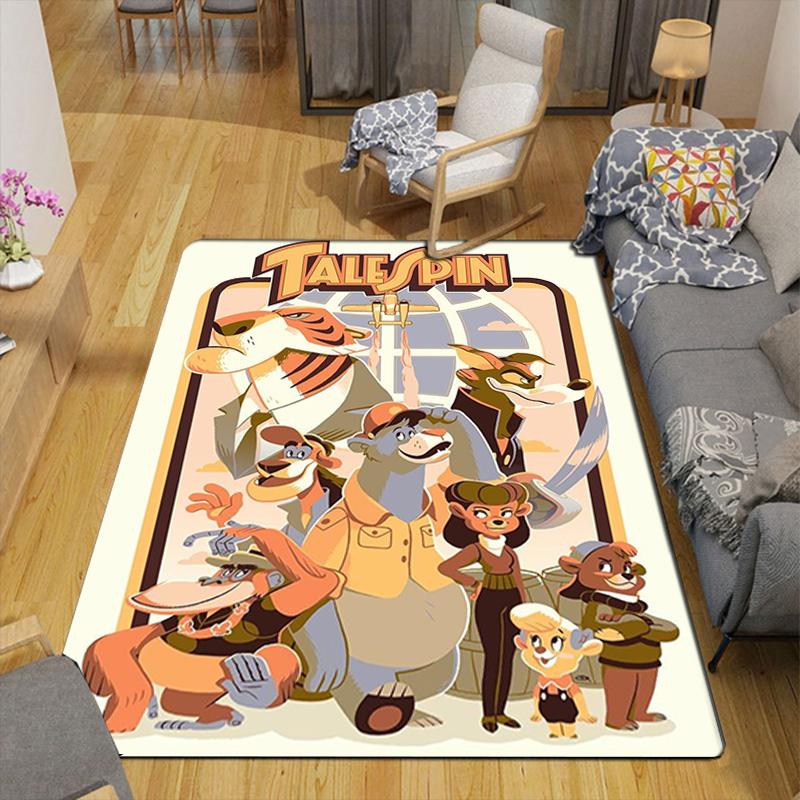 TaleSpin theme pattern design Rug Floor Mat for Living Room or Bedroom Soft and Comfortable Carpet a Gift for Birthday and Holiday.