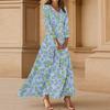 Women's Three-quarter Sleeves Fashionable Floral Print Loose Casual Comfortable Dress