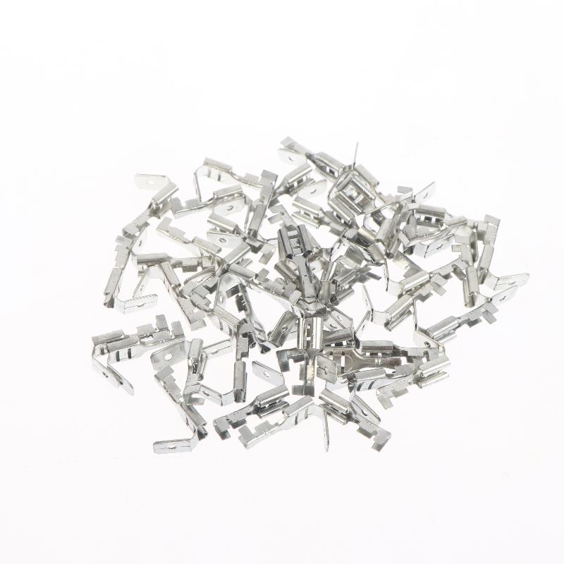 

50pcs/100pcs Copper 6.3mm 4.8mm Anti-back Strap Self-locking Plug Spring Cold-Pressed Terminal Block Wire Copper Joint