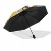 Snow White, Dwarfs Themed Automatic Opening and Closing Umbrella, Brightly Colored 8-rib Portable Umbrella, Suitable for Men and Women