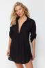 Women's Dress New Season Fashion Blue Mini Woven 100% Cotton Beach Dress