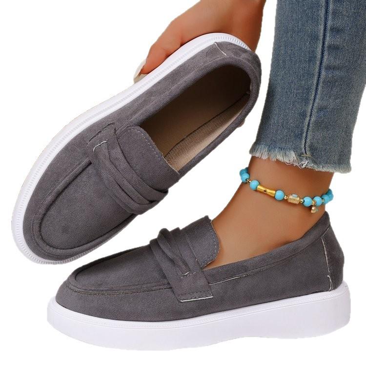 Loafers Single Shoes Women's Spring and Autumn 2025 New Foreign Trade Large Size Shallow Mouth One Pedal Lazy Flat Bottom Doudou Single Shoes