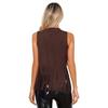 Womens Faux Suede Tassel Vest Fashion Rivets Fringe Waistcoat Open Front Sleeveless Jacket Boho Style