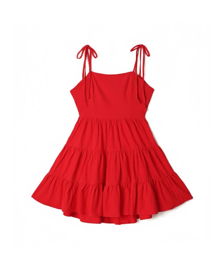 VIKINI VENDER Vieta Mini-Kleid mit Rückenteil-Punkt - Rot