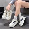 Niche Design Bread Shoes 2025 New Lightweight Soft-soled Platform White Shoes Women's Leather Versatile Sports Shoes