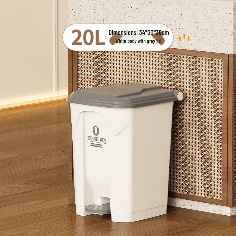 Large 30L Outdoor Kitchen Trash Can with Pedal and Lid