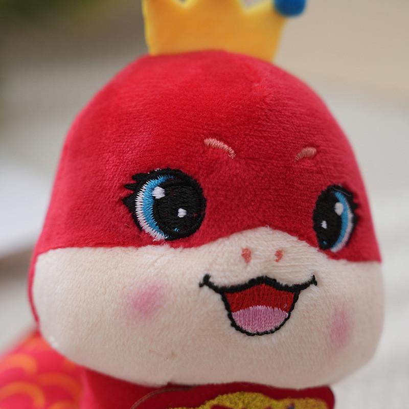 Adorable Plush Snake Year Zodiac Plush Toy Pendant 3 Inch Soft Red Gift Accessory