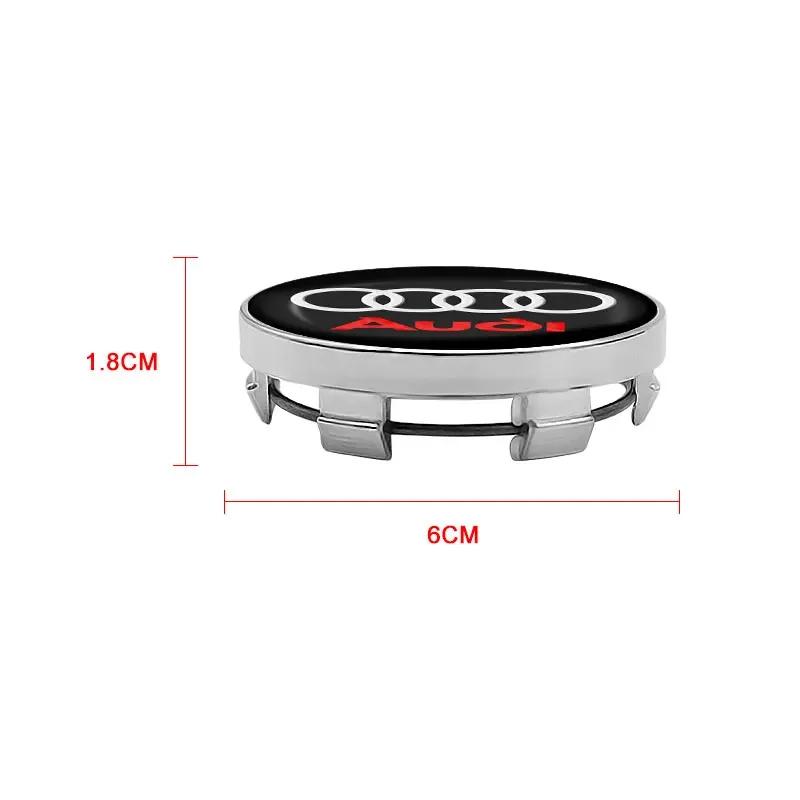 For Audi TT Q3 Q5 Q7 Q8 B5 B6 B7 B8 B9 Q7 8P 8V 8L A3 A4 A5 A6 A7 A8 4pcs Car Wheel Center Hub Caps Sticker Emblem Accessories