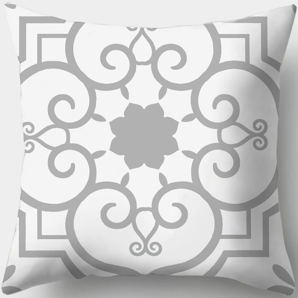 Home Decor Stylish Blue and White Patterned Pillow Covers Pattern Cushion Cover Suitable for Sofa Bedroom Car Pillow Cover