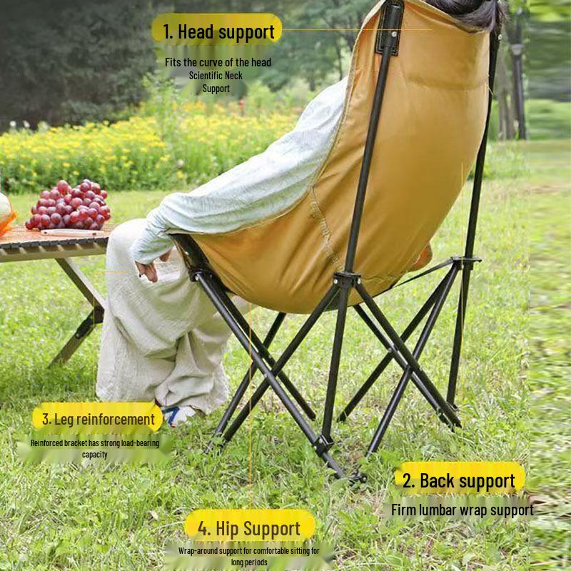Ergonomic High Back Moon Chair for Office, Camping, and Outdoor Leisure