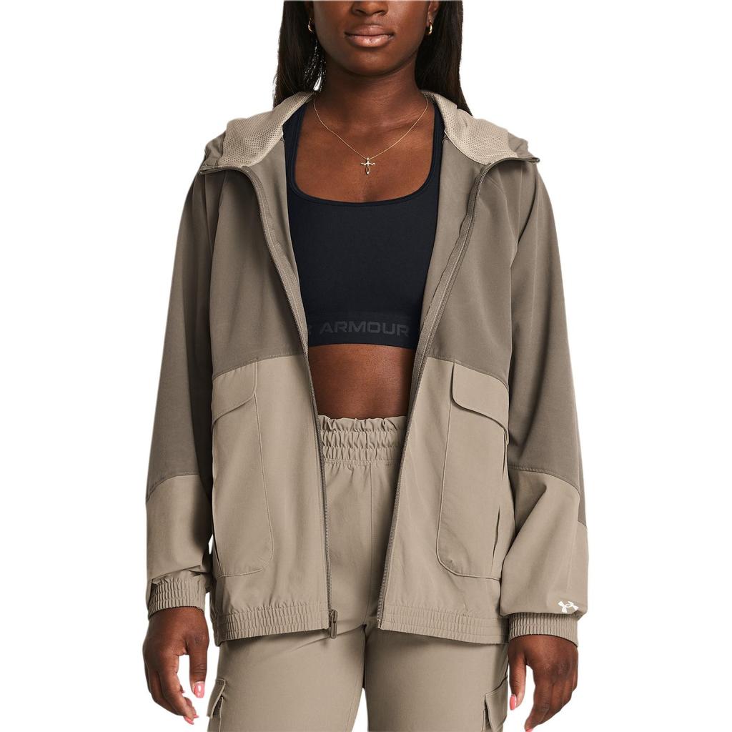 (WMNS) Under Armour ArmourSport Cargo Oversized Jacket 'Brown' Women's 1382699-200