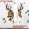 2D FLAT PRINTING 2pcs Curtains (Without Rod) Christmas Antler Ribbon Bow Chic Curtain Cloth Versatile Polyester Fabric Curtains