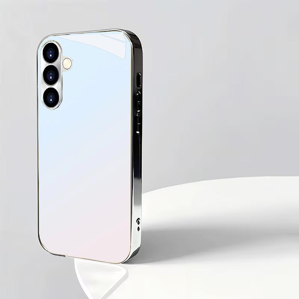 Nuova Cover per Telefono Antiurto con Motivo HD Color Gradiente Placcata Argento per Samsung Galaxy S26/S25/S24/S23/S22 Ultra Plus/Fe