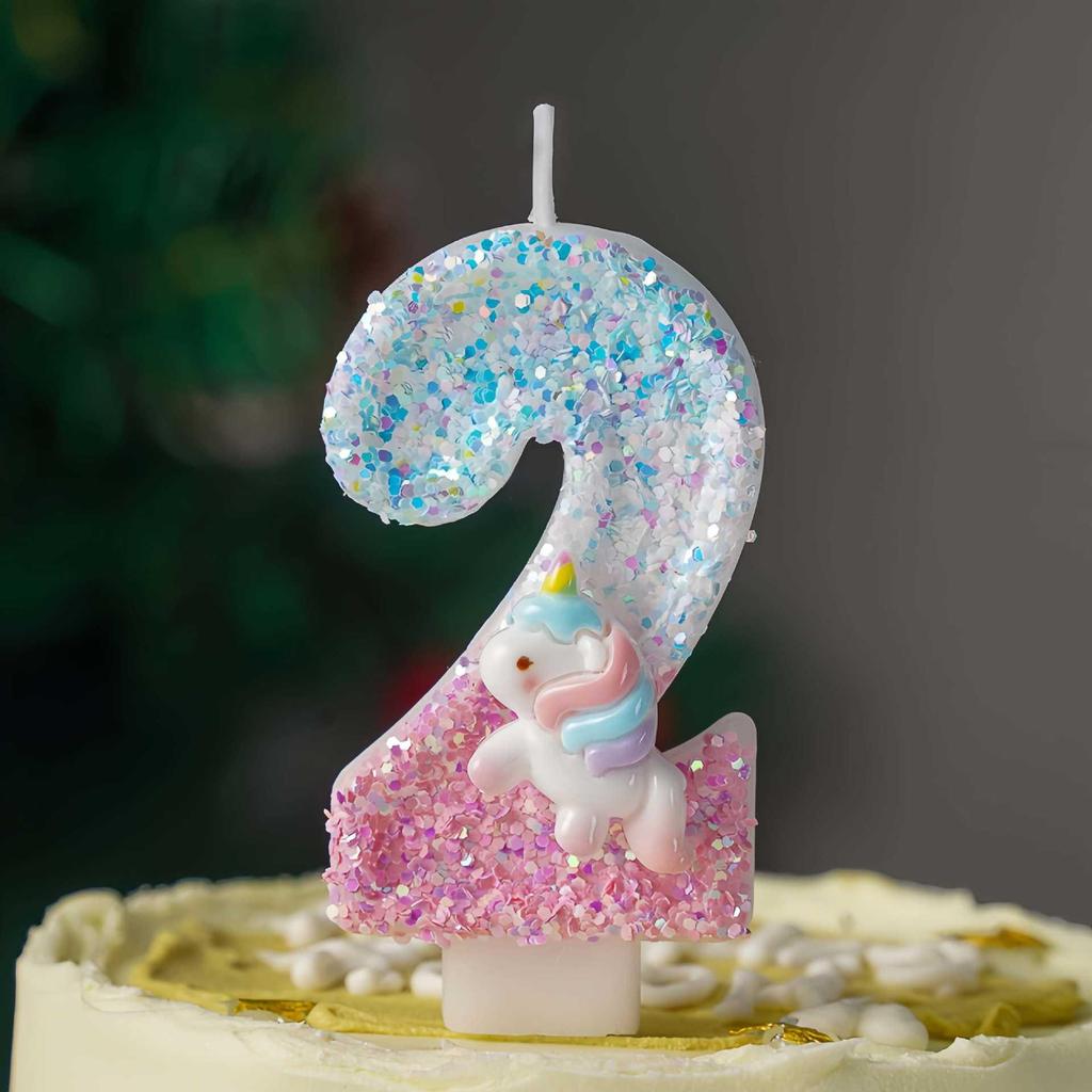Creative Cartoon Pony Birthday Cake Topper Digital Candles - Fun Party Decoration