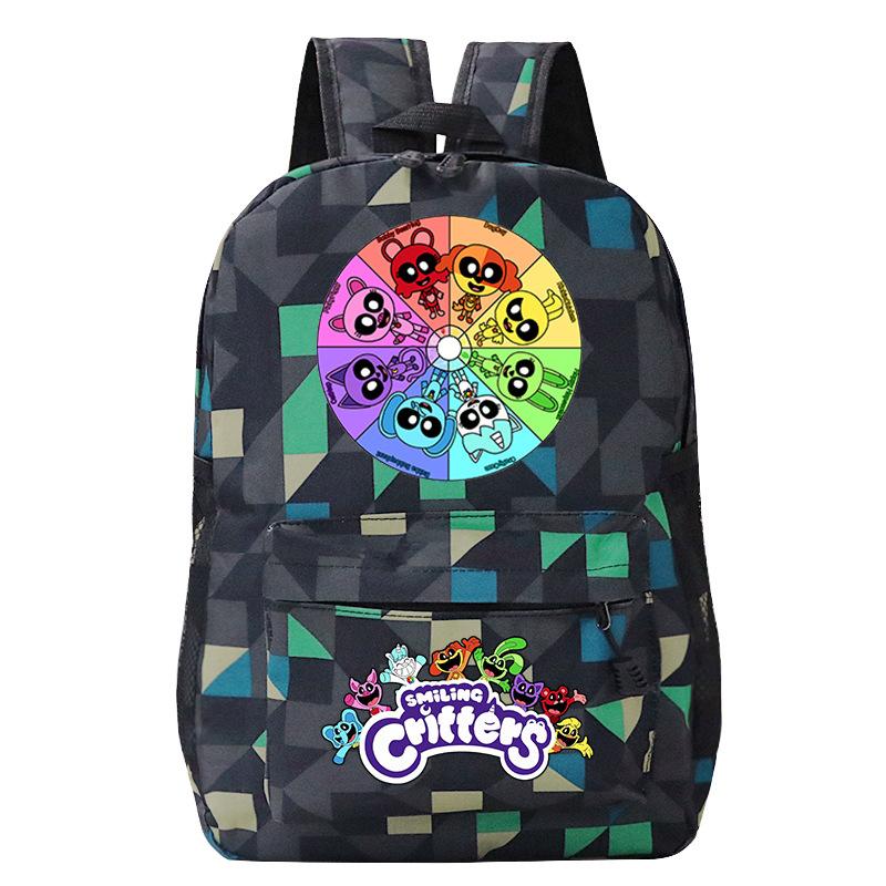 Cartoon Printed Children'S Backpack, Animation Schoolbag, Male And Female Primary And Secondary School Students Outdoor Travel Backpack