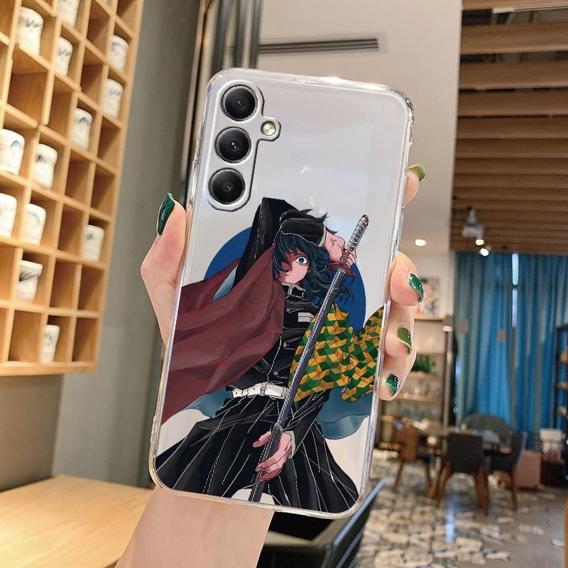 Anime Cartoon Patterned Soft Transparent Silicone Case For Samsung A55 M35 S24 Xiaomi Redmi Note 13 Poco C65 iPhone Camera Shockproof Protective Cover