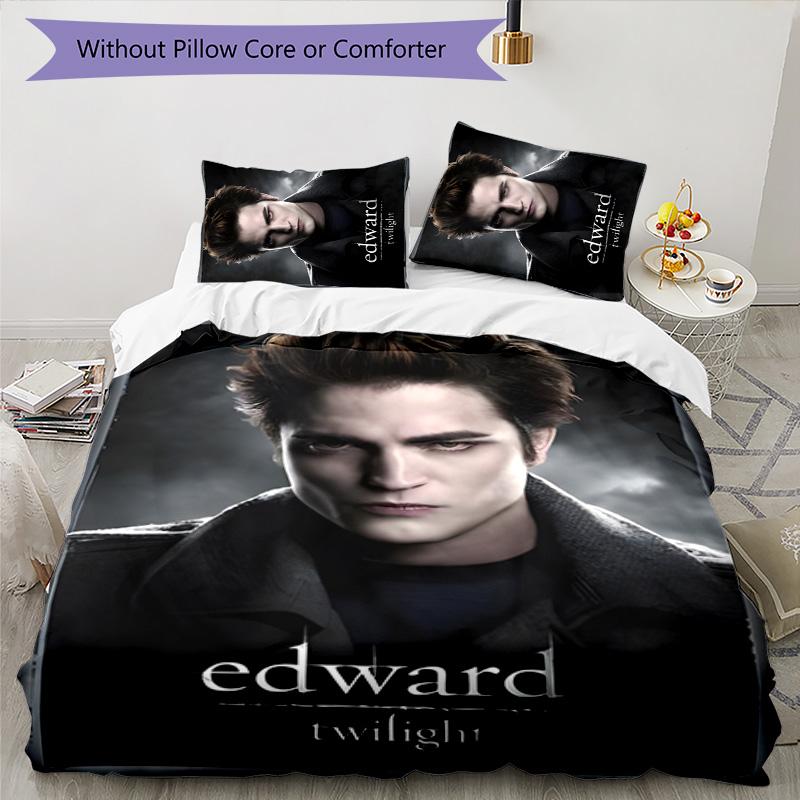 Juego de Ropa de Cama Edward Cullen de 3 Piezas Funda Nórdica con Cierre Incluye 1 Funda Nórdica y 2 Fundas de Almohada para Todas las Estaciones Decoración de Dormitorio Hogar Dormitorio Universitario