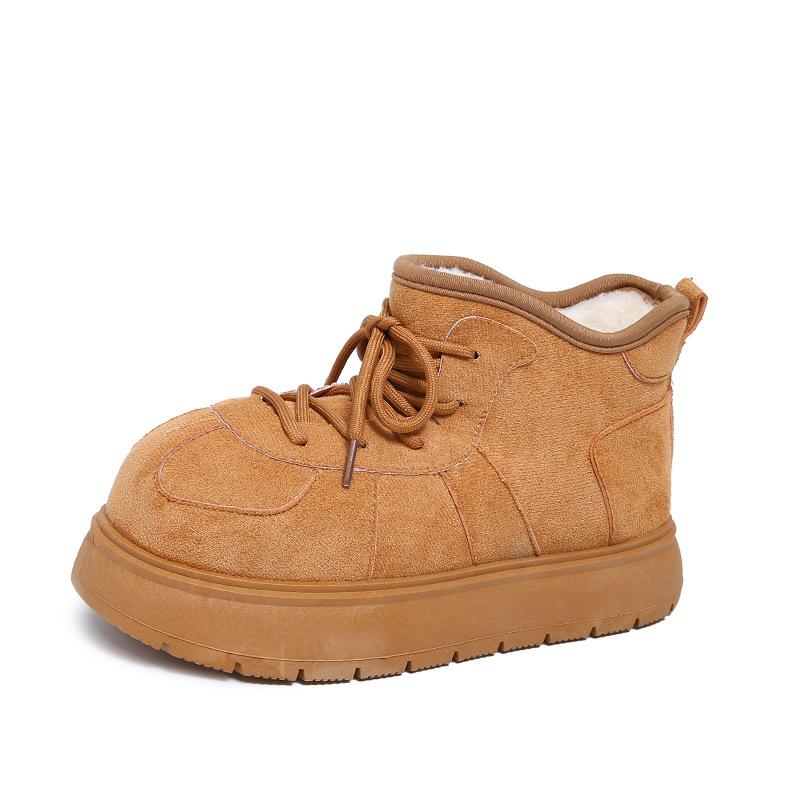 Outdoor casual versatile platform snow boots women's winter velvet thickened new mid-tube cotton shoes