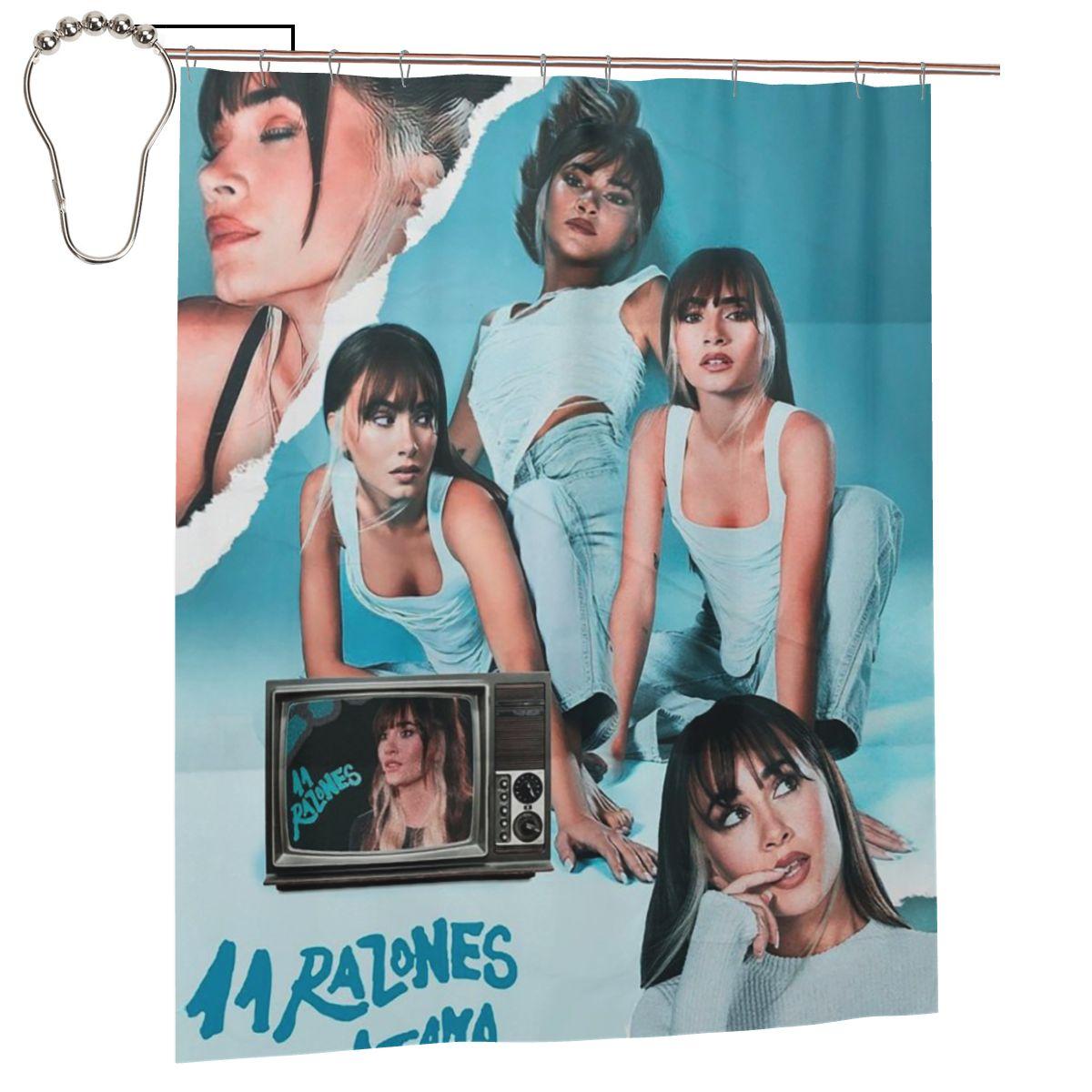 

Aitana Ocana Singer Shower Curtain Bathroom Polyester Waterproof Bath Curtains With Hooks W60H190(CM)-1 Pcs
