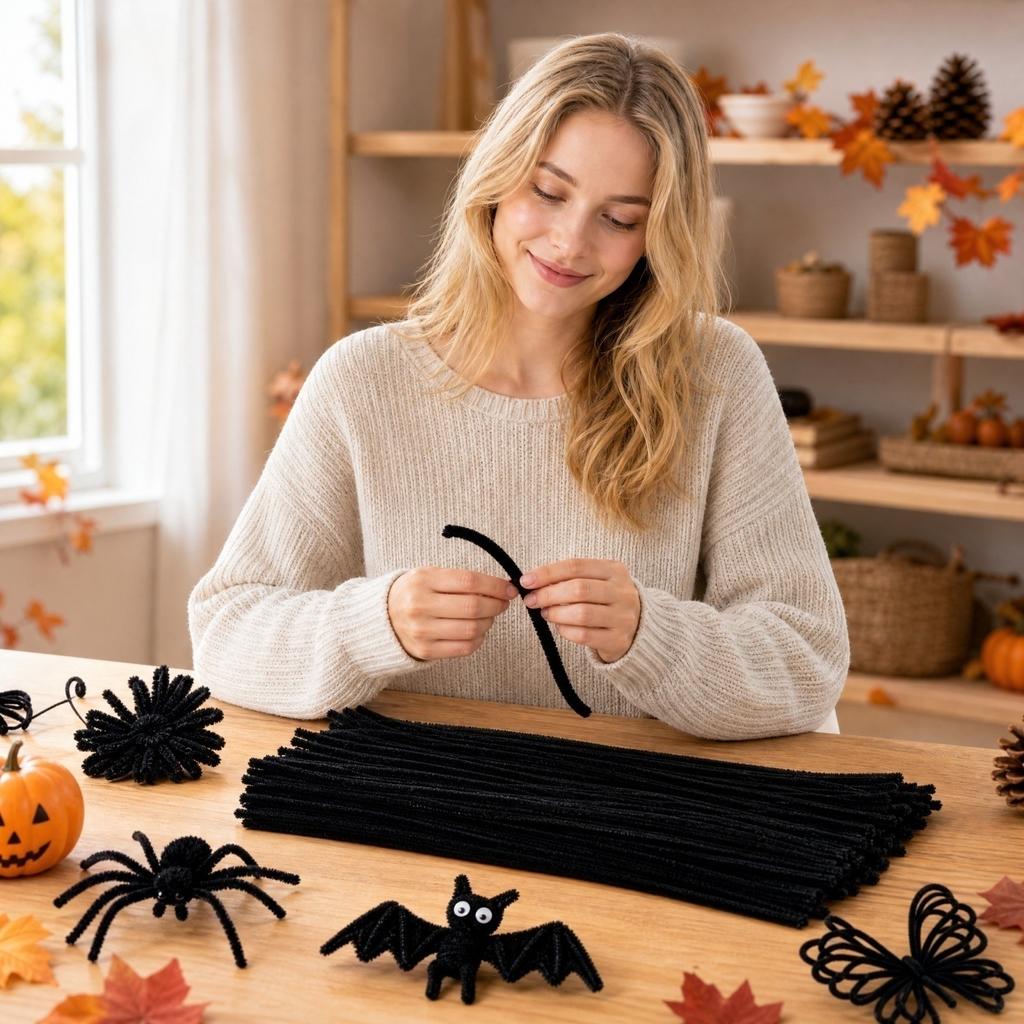 500er-Pack Pfeifenreiniger, mehrfarbige Stiele für Kunst und Handwerk, DIY-Dekorationen für Halloween, Herbst, Weihnachten und Feiertagsbasteln