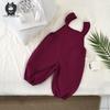 Little Pig David Girls' Summer Lace Strap Jumpsuit - Stylish Solid Color Outfit for Baby Girls