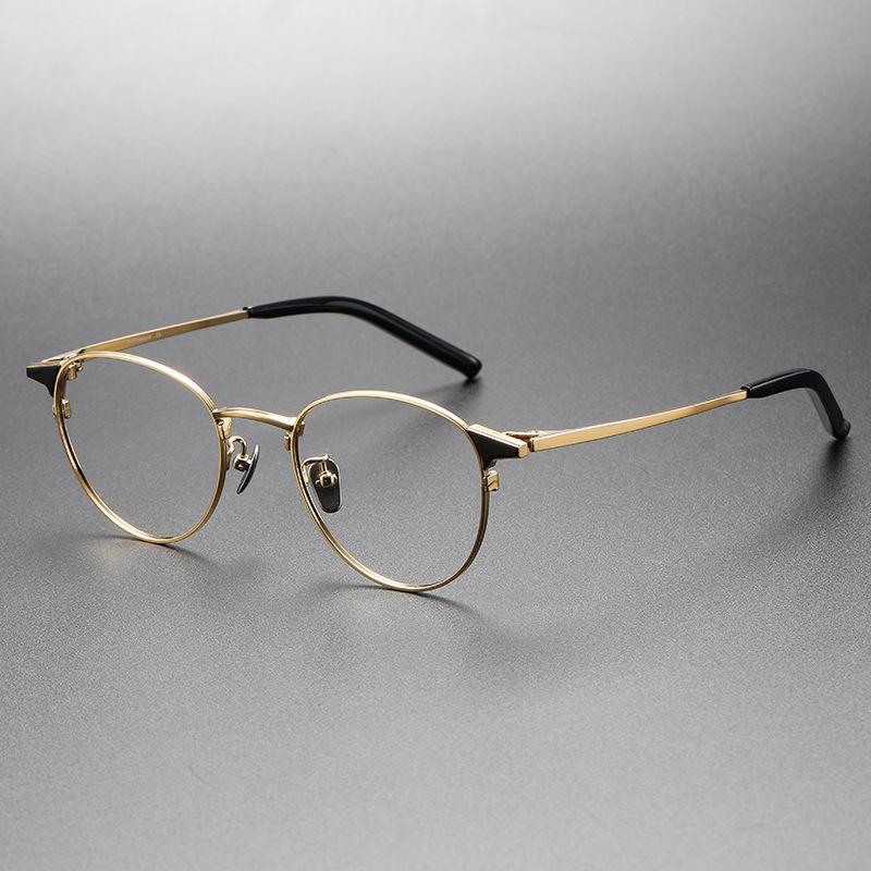 High Pure Titanium Optical Frame Good Quality Glasses for Men and Women Titanium Eyewear Frames золотой