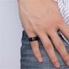 Punk Vintage Stainless Steel Black Ring for Men Fashion Charm Jewelry Wedding Engagement Band Quality Brushed Ring Accessory