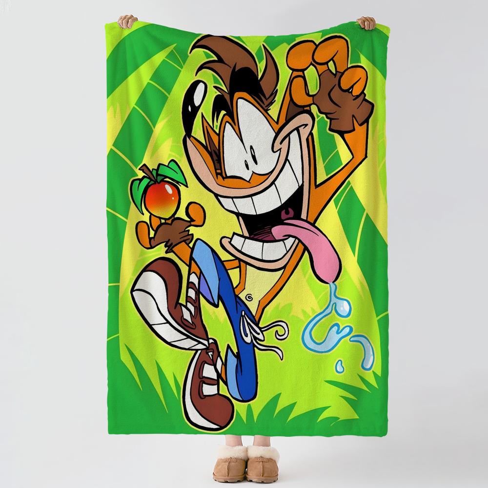 game C-Crash Bandicoot-T Throw Thick Comfort Flannel Quilt, Multi-scene Use Indoor Outdoor Daily Nap
