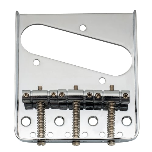 Musiclily Basic 10.8mm Pitch Vintage Style Telecaster Bridge Assembly with 3-Way Saddles for TL Electric Guitars, Chrome