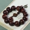 Natural Wooden Beaded Bracelet, Mala Prayer Beads Wrist Bracelet Carved Bead Bracelet 20mm, 12 Beads. Ethnic Style Buddhist Prayer Beads Bracelet