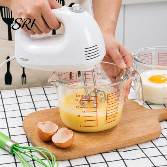 Powder Measuring Cup 1L Glass with Handle Spout Precise Scale Heat Kitchen Resistant Cooking Baking Liquid Flour Measurement Gadgets