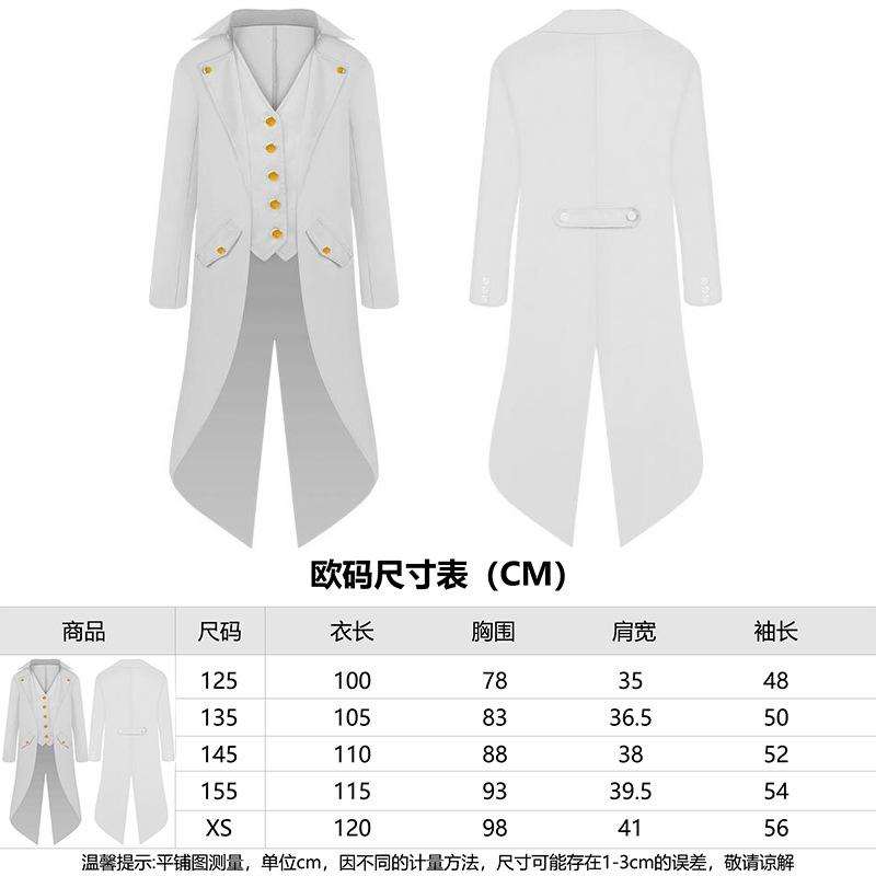 New medieval retro medium and long punk tuxedo 61 children s performance clothing 135