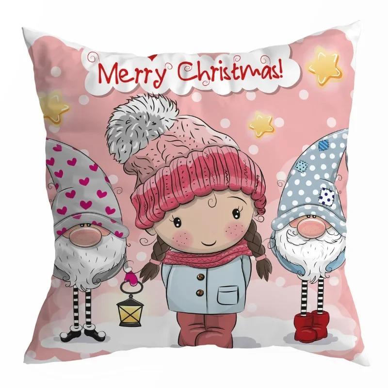 Christmas Cartoon Cute Pillow Case Cute Cushion Cover Car Office Sofa Home Decoration