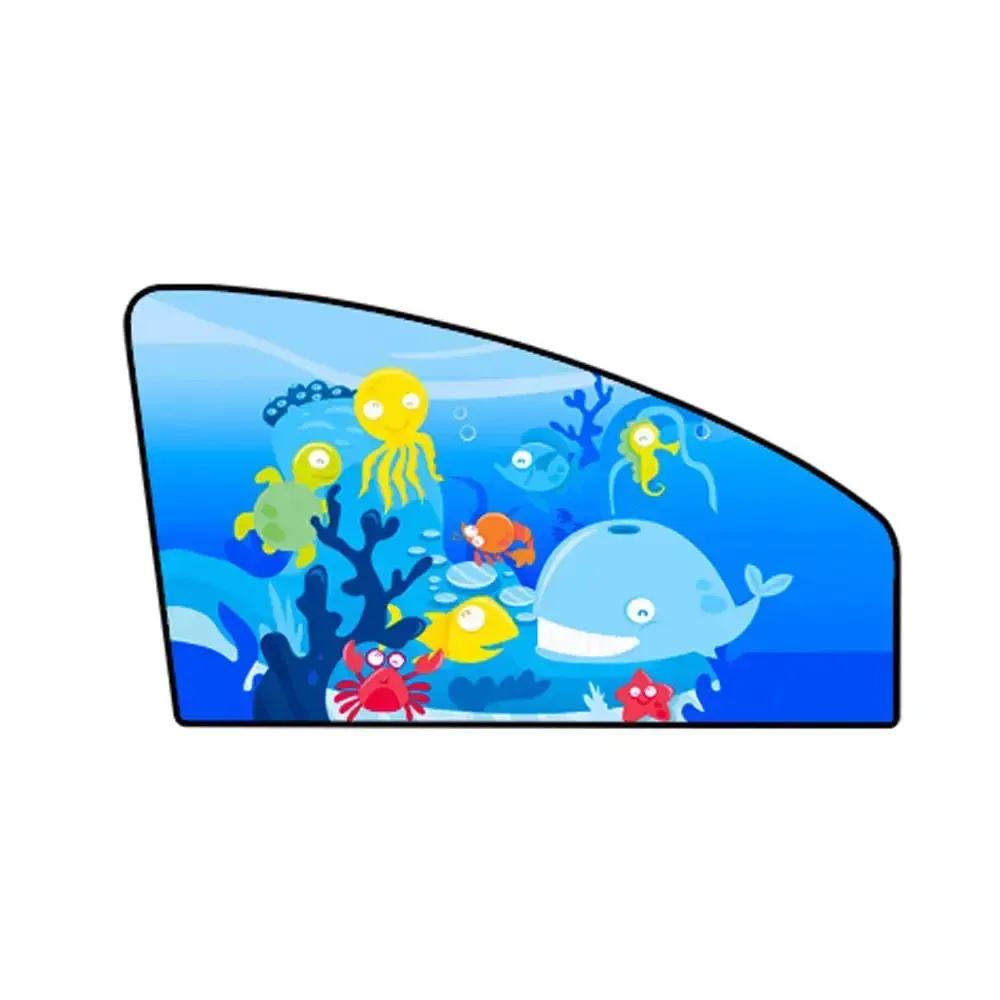 Cute Cartoon Magnetic Car Side Window Shades Mosquito Net Sun Cover Uv Protection Sun Block Mesh Car Curtain for Kids Baby