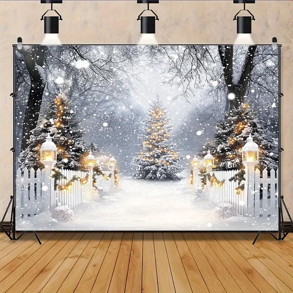 1Pcs Winter Snow Forest Pine Trees Decoration Background Winter Backdrop Decorations For Photo Studio Photo Booth Christmas Party