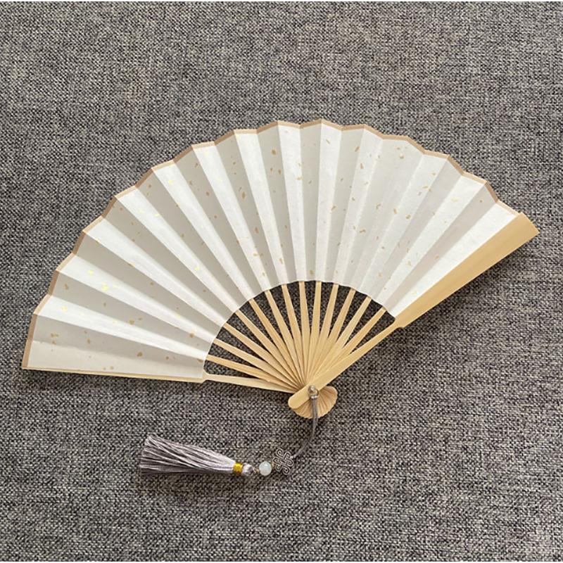 

13/16cm Mini Chinese Folding Bamboo Fan Blank Hand Paper Fans Antique Tassel Bamboo Handle Hand Party Decor Ornaments Gift 13cm