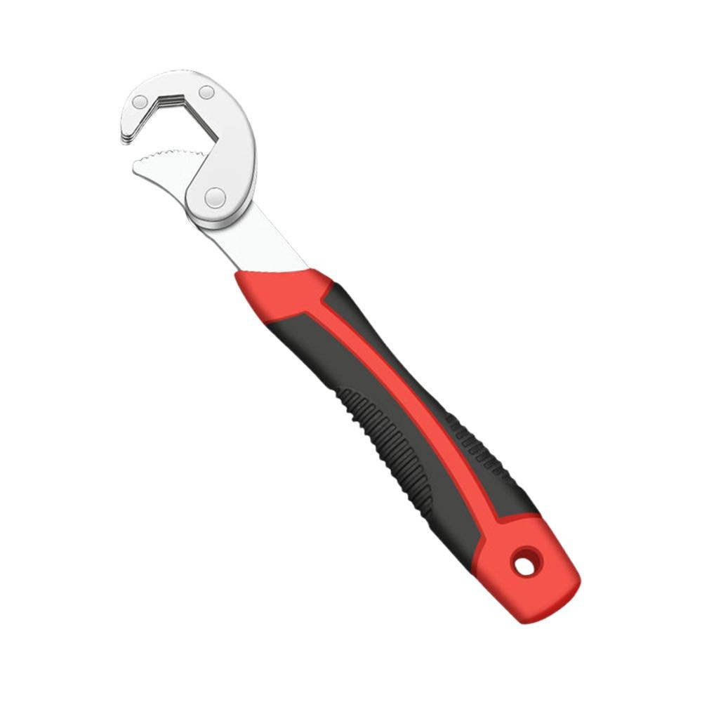 Multifunctional Universal Flexible Wrench Red&Black 45 Steel Wrench Tool Fast Fixed Double-Ended Pipe Wrench Repair Supplies