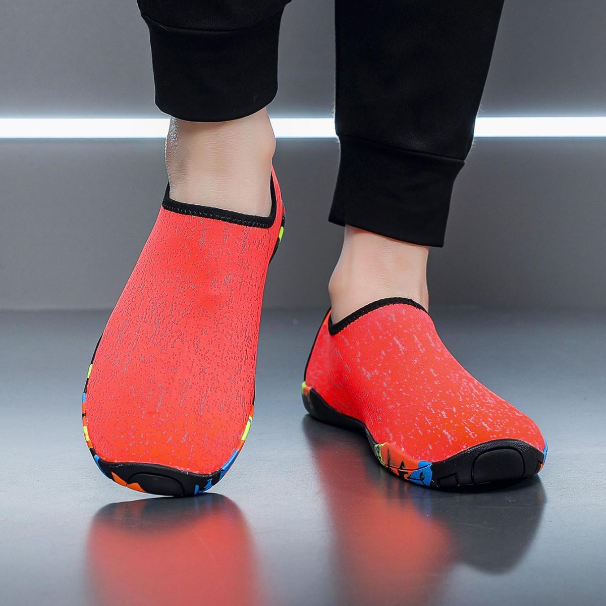 

Chenma мужские и женские уличные рыболовные альпинистские ботинки с мягкой подошвой и одинарной сеткой, забродные ботинки, нескользящие ботинки для ходьбы по ручьям, дышащая сетка 46 красный