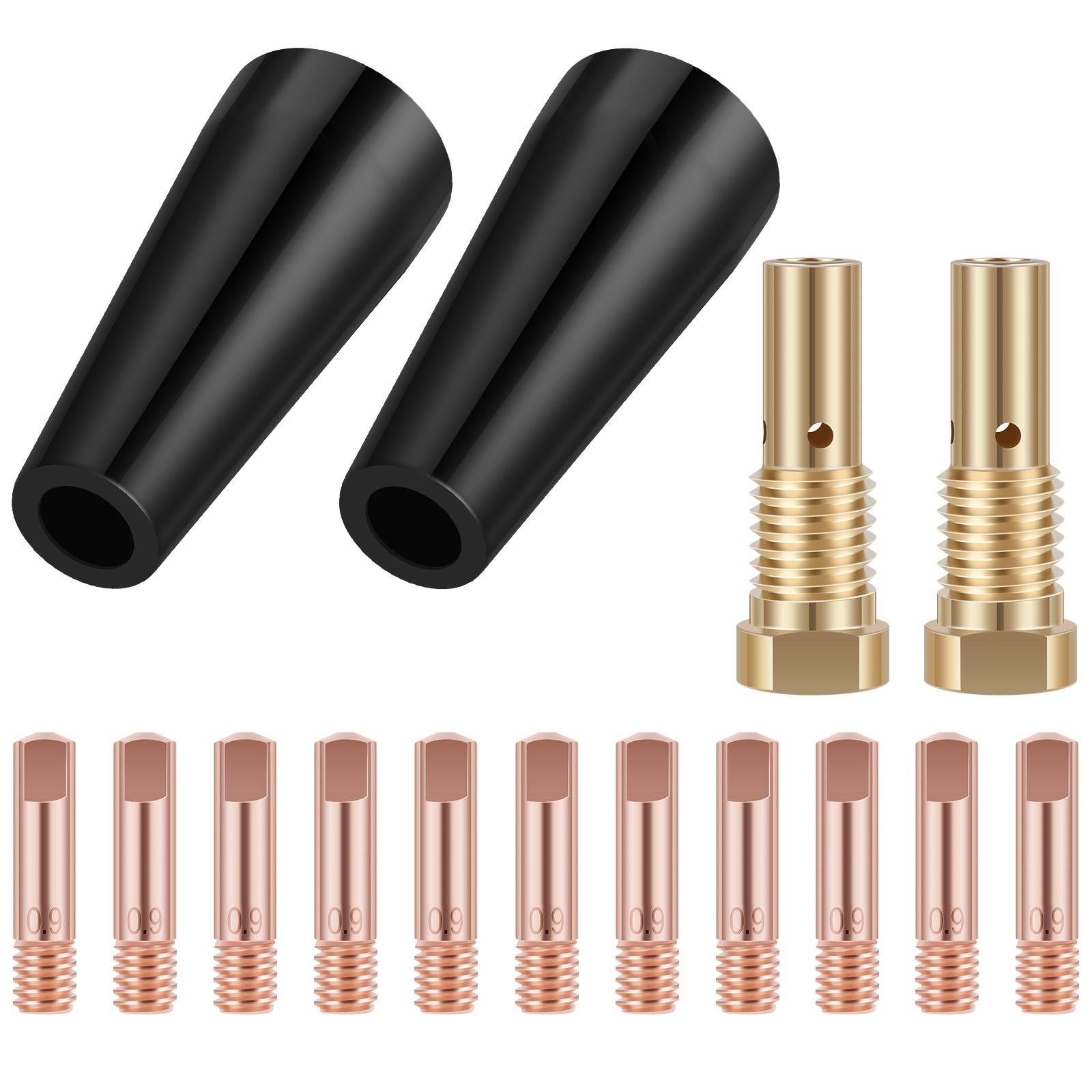

15Pcs MIG Welding Kit Flux Core Gasless Nozzle 0.8/0.9mm Brass Welding Tips Replace MIG Welder Accessories for Century FC90|80GL