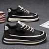 Vår herrskor nya andningsbara lädersneakers herrars trend mångsidiga platå vardagliga trendiga skor