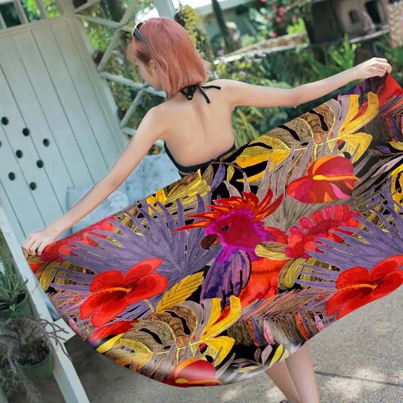 Summer Tropical Animal Beach Towel Flamingo Bird Bath Towel Sport Travel Gym Yoga Spa Towels Microfiber Quick Dry Swimming Cover