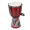 Djembe Drum 4 Inch Red Color Hand Painted Pattern Classical African Djembe for Beginner