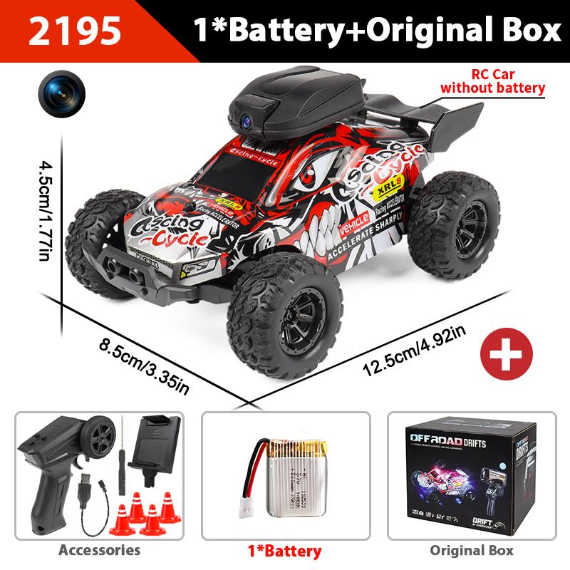 1:32 Mini RC Car With Camera 20Km/h Remote Control Off-Road High Speed Racing Drift Children Electric Toy Crawler for Kids Gift